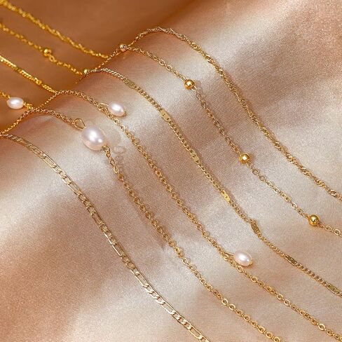 2Pcs 18K Gold Plated Waist Chains for Women Girls Layered Belly Chains Gold Pearl Beaded Chains for Waist Sexy Bikini Summer Beach Adjustable Body Chains Jewelry in Kuwait