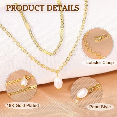 2Pcs 18K Gold Plated Waist Chains for Women Girls Layered Belly Chains Gold Pearl Beaded Chains for Waist Sexy Bikini Summer Beach Adjustable Body Chains Jewelry in Kuwait