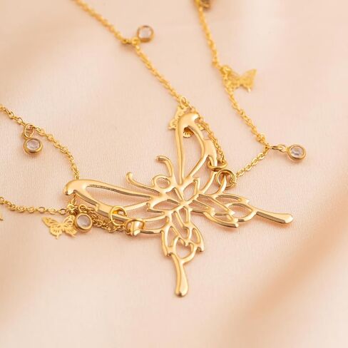 Butterfly Waist Chain for Women Silver/Gold Layered Belly Chain Adjustable Charm Sexy Body Chain Belt Y2k Stomach Chain Fashion Jewelry Gifts Accessories in Saudi Arabia