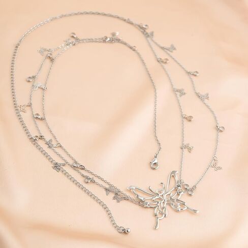 Butterfly Waist Chain for Women Silver/Gold Layered Belly Chain Adjustable Charm Sexy Body Chain Belt Y2k Stomach Chain Fashion Jewelry Gifts Accessories in Saudi Arabia