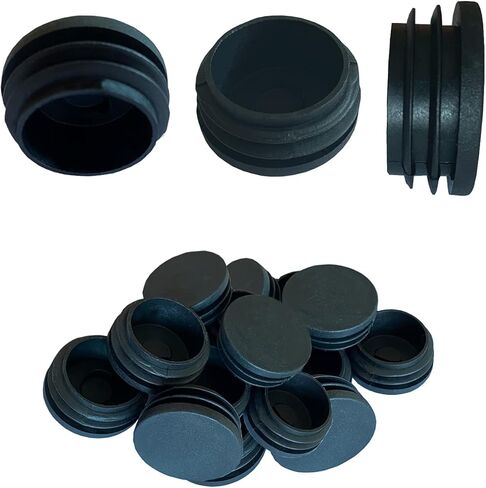 Round Tubing Plug Cap 1-1/4 Inch, 16Pcs Tubing End Cap Plastic Plugs Chair Glide Insert Finishing Plug, Black 32mm in Saudi Arabia