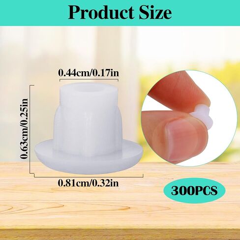 300 Pcs Plastic Hole Plugs 3/16"(5mm) Screw Caps Cover White Plastic Hole Plugs for Cabinet Cupboard Shelf Furniture in Saudi Arabia