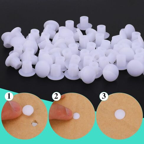 300 Pcs Plastic Hole Plugs 3/16"(5mm) Screw Caps Cover White Plastic Hole Plugs for Cabinet Cupboard Shelf Furniture in Saudi Arabia