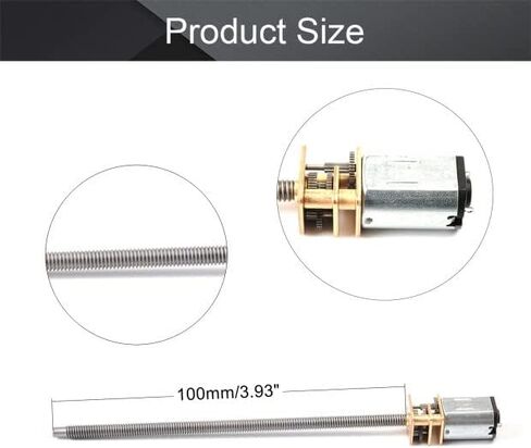 Fielect DC 6V 100RPM N20 Speed Reduction Gear Motor with M4x100mm Lead Screw Thread Shaft for DIY Electric Toys Small Cars Robots Model 1Pc in Saudi Arabia