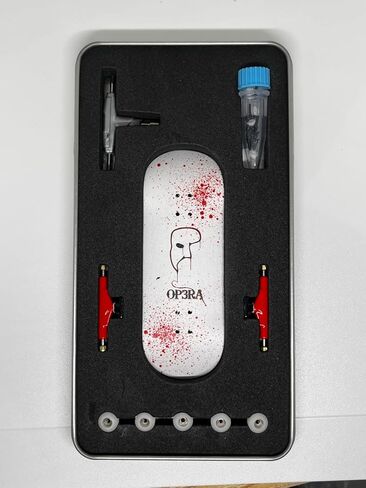 Op3ra Pro Fingerboard Complete 34 * 96mm Maples Wood Deck-UV Printing Graphic-Solid Single Axles Pro Trucks & 5 Urethane Bearing Wheels,-Replace Bushings-Bloody Mess Edition in Kuwait