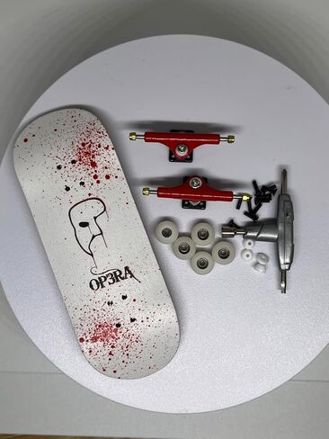 Op3ra Pro Fingerboard Complete 34 * 96mm Maples Wood Deck-UV Printing Graphic-Solid Single Axles Pro Trucks & 5 Urethane Bearing Wheels,-Replace Bushings-Bloody Mess Edition in Kuwait
