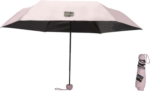 5 مظلة صغيرة قابلة للطي، مظلات محمولة خفيفة الوزن للحماية من الشمس والمطر مع غراء أسود وطلاء Telfon يحجب 99% من الأشعة فوق البنفسجية in Kuwait
