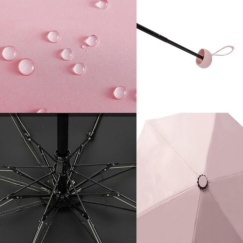 5 مظلة صغيرة قابلة للطي، مظلات محمولة خفيفة الوزن للحماية من الشمس والمطر مع غراء أسود وطلاء Telfon يحجب 99% من الأشعة فوق البنفسجية in Kuwait