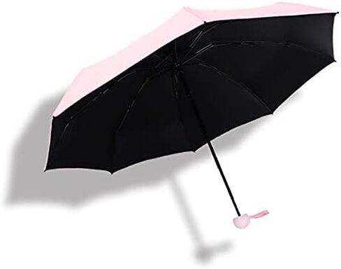 5 مظلة صغيرة قابلة للطي، مظلات محمولة خفيفة الوزن للحماية من الشمس والمطر مع غراء أسود وطلاء Telfon يحجب 99% من الأشعة فوق البنفسجية in Kuwait