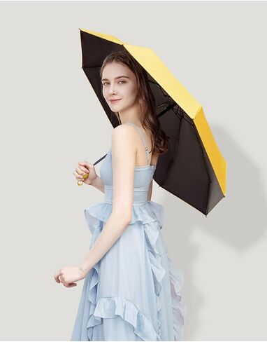 5 مظلة صغيرة قابلة للطي، مظلات محمولة خفيفة الوزن للحماية من الشمس والمطر مع غراء أسود وطلاء Telfon يحجب 99% من الأشعة فوق البنفسجية in Kuwait