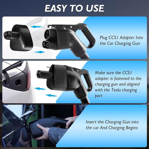 محول شاحن لـ CCS إلى Tesla، محول شحن لـ CCS إلى Tesla Model 3/Y/S/X 250KW DC شحن سريع، محول CCS لـ Tesla متوافق مع محطة شحن سريعة من المستوى 3 مع قابس CCS in Kuwait