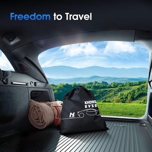 شاحن EV من المستوى 1 والمستوى 2 من KHONS، حتى 40 أمبير، كابل بطول 16.4 قدم، شاحن سيارة كهربائي محمول، ضبط وقت بدء الشحن، قابس NEMA 14-50، متوافق مع السيارات الكهربائية J1772، داخلي/خارجي (G2) in Kuwait