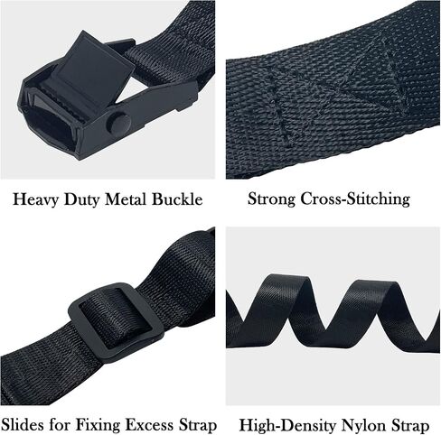 Sutekus Cargo Lashing Strap 1 "ربط أسفل الأشرطة فائدة الأشرطة قابل للتعديل تأمين الأشرطة للبضائع الأمتعة الدراجات النارية قوارب الكاياك، 2 حزمة (الأزرق، 10FT) in Saudi Arabia