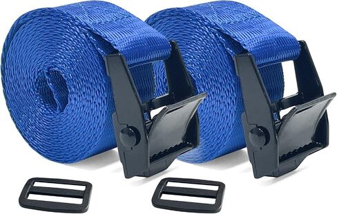 Sutekus Cargo Lashing Strap 1 "ربط أسفل الأشرطة فائدة الأشرطة قابل للتعديل تأمين الأشرطة للبضائع الأمتعة الدراجات النارية قوارب الكاياك، 2 حزمة (الأزرق، 10FT) in Saudi Arabia