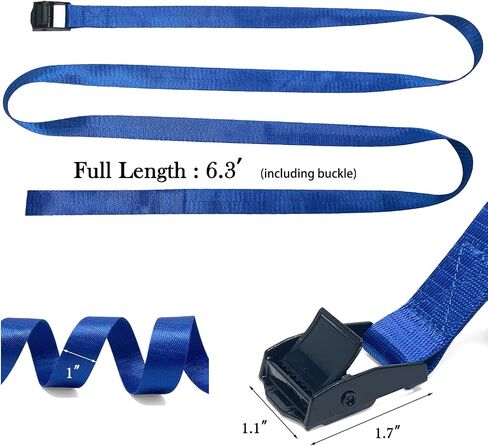 Sutekus Cargo Lashing Strap 1 "ربط أسفل الأشرطة فائدة الأشرطة قابل للتعديل تأمين الأشرطة للبضائع الأمتعة الدراجات النارية قوارب الكاياك، 2 حزمة (الأزرق، 10FT) in Saudi Arabia