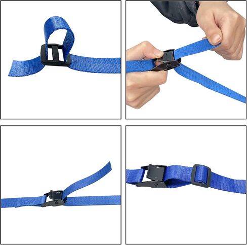 Sutekus Cargo Lashing Strap 1 "ربط أسفل الأشرطة فائدة الأشرطة قابل للتعديل تأمين الأشرطة للبضائع الأمتعة الدراجات النارية قوارب الكاياك، 2 حزمة (الأزرق، 10FT) in Saudi Arabia