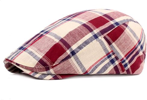 ZLSLZ Mens Adjustable Plaid Ivy Newsboy Cabbie Gatsby Golf Beret Flat Hat Cap in Saudi Arabia