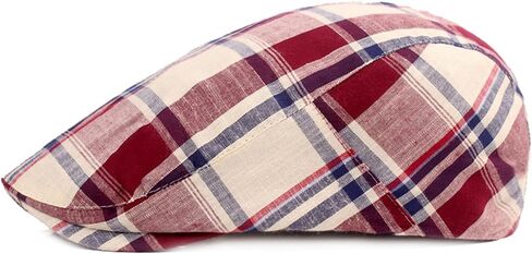 ZLSLZ Mens Adjustable Plaid Ivy Newsboy Cabbie Gatsby Golf Beret Flat Hat Cap in Saudi Arabia