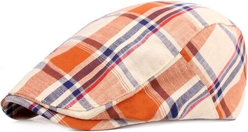 ZLSLZ Mens Adjustable Plaid Ivy Newsboy Cabbie Gatsby Golf Beret Flat Hat Cap in Saudi Arabia