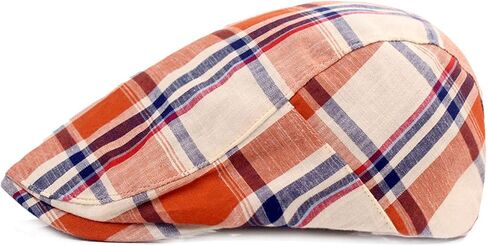 ZLSLZ Mens Adjustable Plaid Ivy Newsboy Cabbie Gatsby Golf Beret Flat Hat Cap in Saudi Arabia