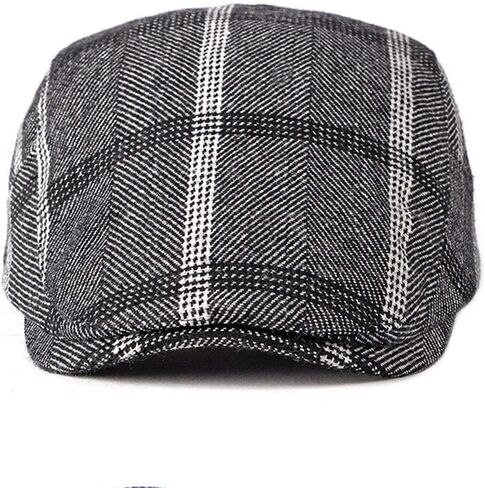 ZLSLZ Mens Adjustable Plaid Ivy Newsboy Cabbie Gatsby Golf Beret Flat Hat Cap in Saudi Arabia
