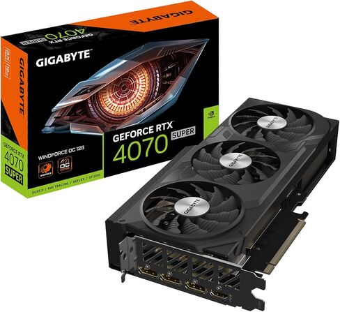 بطاقة رسومات GIGABYTE GeForce RTX 4070 Super WINDFORCE OC 12G، 3X مراوح WINDFORCE، 12 جيجابايت 192 بت GDDR6X، بطاقة فيديو GV-N407SWF3OC-12GD in Saudi Arabia