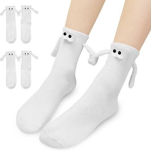 2 Pairs Holding Hands Socks Magnetic Doll Socks, Novelty Couple Funny Socks, Gifts for Valentines Day, Mothers Day, Fathers Day, Christmas in Saudi Arabia