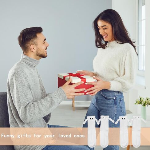 2 Pairs Holding Hands Socks Magnetic Doll Socks, Novelty Couple Funny Socks, Gifts for Valentines Day, Mothers Day, Fathers Day, Christmas in Saudi Arabia