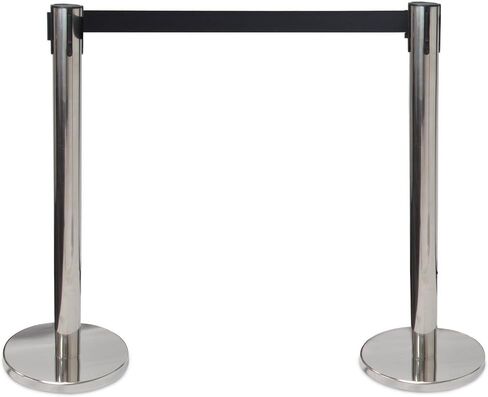 3-ft. Control Stanchions | Heavy Duty | Retractable 6.25 ft. Belt | Easy to Assemble | Perfect for Events & Parties|Silver pack of 1 set in Saudi Arabia