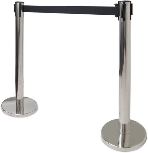 3-ft. Control Stanchions | Heavy Duty | Retractable 6.25 ft. Belt | Easy to Assemble | Perfect for Events & Parties|Silver pack of 1 set in Saudi Arabia
