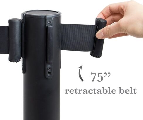 3-ft. Control Stanchions | Heavy Duty | Retractable 6.25 ft. Belt | Easy to Assemble | Perfect for Events & Parties|Silver pack of 1 set in Saudi Arabia