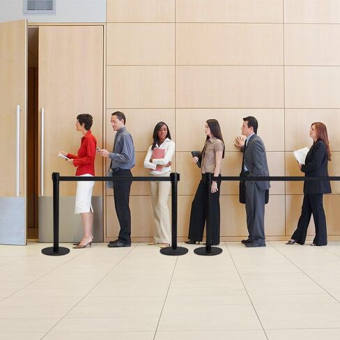 3-ft. Control Stanchions | Heavy Duty | Retractable 6.25 ft. Belt | Easy to Assemble | Perfect for Events & Parties|Silver pack of 1 set in Saudi Arabia
