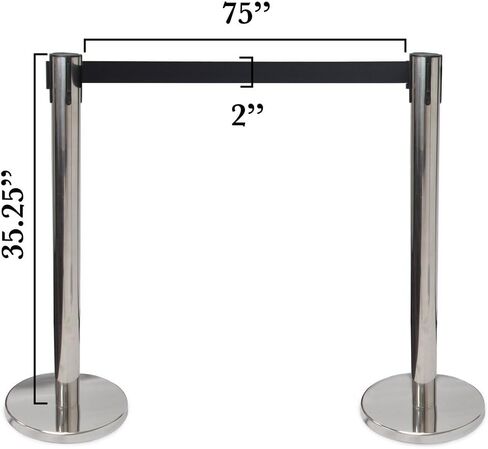 3-ft. Control Stanchions | Heavy Duty | Retractable 6.25 ft. Belt | Easy to Assemble | Perfect for Events & Parties|Silver pack of 1 set in Saudi Arabia