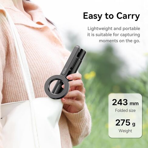 ULANZI 64.6'' Magnetic Selfie Stick Tripod Max, All-in-One Phone Tripod w Magnetic Phone Holder & Detachable Wireless Remote, Magsafe Compatible, for iPhone 15 14 13 12 Series & Android Phones (Black) in Saudi Arabia