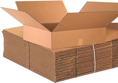 BOX USA 24x24x6 Flat Corrugated Boxes, Flat, 24L x 24W x 6H, Pack of 10 | Shipping, Packaging, Moving, Storage Box for Home or Business, Strong Wholesale Bulk Boxes in Kuwait