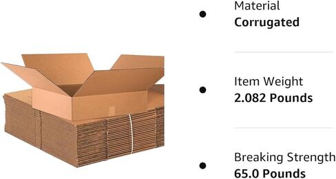 BOX USA 24x24x6 Flat Corrugated Boxes, Flat, 24L x 24W x 6H, Pack of 10 | Shipping, Packaging, Moving, Storage Box for Home or Business, Strong Wholesale Bulk Boxes in Kuwait