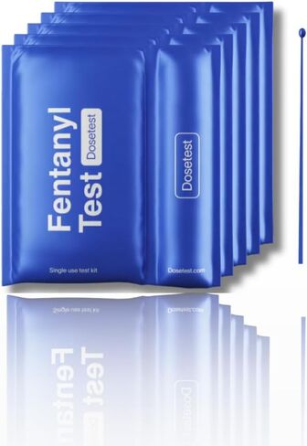Fentanyl Test Strips - Complete Testing Kit - 5 Pack - Measurement Spoon/Water Pouch - Rapid Results - Highly senstive Strips - Easy Instructions in Saudi Arabia