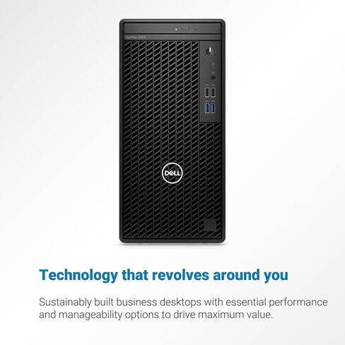 كمبيوتر سطح المكتب طراز OptiPlex 3000 من Dell، Intel Core i9-12900K، ذاكرة وصول عشوائي 32 جيجابايت، 1 تيرابايت SSD، RJ-45، DVD-RW، HDMI، لوحة مفاتيح وماوس سلكي، منفذ عرض، واي فاي، Windows 11 Pro، أسود in Kuwait