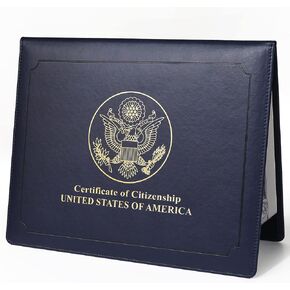 SUNEE US Citizenship Certificate Holder - US Citizenship Gifts - PU Naturalization Certificate, Gold American Seal Logo Certificate of Citizenship Cover, Padded with Cover in Kuwait