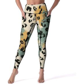 High Waist Tummy Control Animal Print & Camo Yoga Pants, 4-Way Stretch Workout & Lounge Leggings with Pockets in Saudi Arabia