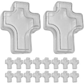 Ciieeo Clear Cross Shaped Favor Box and Rosary Box, 30Pcs Mini Plastic Cross Containers Jewelry Trinket Storage Boxes First Communion for Earring Necklace Bracelet 3.8 * 5cm in Kuwait