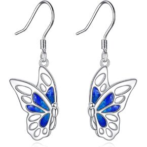 أقراط الفراشة من الفضة الإسترليني على شكل جناح الفراشة أقراط متدلية على شكل حيوانات للنساء والأم in Kuwait