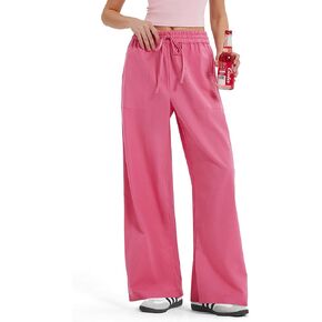 MOOSLOVER Women Linen Drawstring Dress Pants Business Casual Straight Leg Pants Loose Palazzo Pants with Pocket in Kuwait