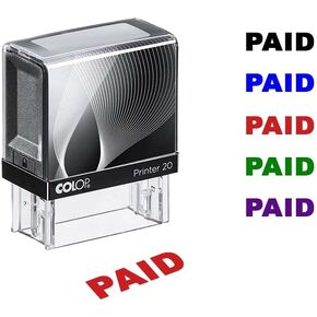 Paid Self-Inking Stamp – 9/16" x 1-1/2" Impression | Office Stock Rubber Stamp | Available in Red, Blue, Black, Green, Purple Ink | Fast, Clean, Re-Inkable in Kuwait