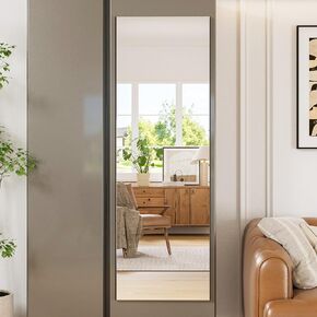 مرآة حائط مغناطيسية مقاس 59 بوصة × 20 بوصة، مرآة كاملة الطول مع تركيب بدون أدوات، زجاج نانو مقاوم للكسر، تصميم فائق الوضوح بدون إطار لغرفة النوم والخزانة والباب وصالة الألعاب الرياضية - أسود in Kuwait