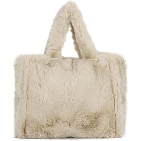 GOKTOW Faux Fur Purse for Women, Soft Fluffy Furry Fuzzy Winter Tote Bag Handbag for Winter Daily Commute Shopping in Kuwait