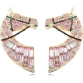 Horse Earrings for Women Sparkly Rhinestone Crystal Fun Race Horse Earrings Cute Western Horse Animal Stud Earrings Western Party Race Holiday Accessories Fashion Jewelry in Saudi Arabia