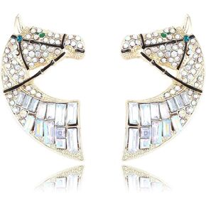 Horse Earrings for Women Sparkly Rhinestone Crystal Fun Race Horse Earrings Cute Western Horse Animal Stud Earrings Western Party Race Holiday Accessories Fashion Jewelry in Kuwait