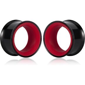 أنفاق قياس الأذن فانكولا 0 جرام 00 جرام، قطعتان من سدادات الأذن المزدوجة المتوهجة، مجوهرات تمديد الأذن من الفولاذ المقاوم للصدأ للأذنين الممدودة (8 مم - 16 مم) in Kuwait