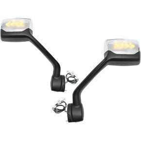 Hood Mirrors with Turn Signal Light Fit for 2013-2020 Kenworth T680 Left and Right Pair Hood Mirrors Fit for 2010-2017 Peterbilt 579 587(Chrome with turn light) in Kuwait